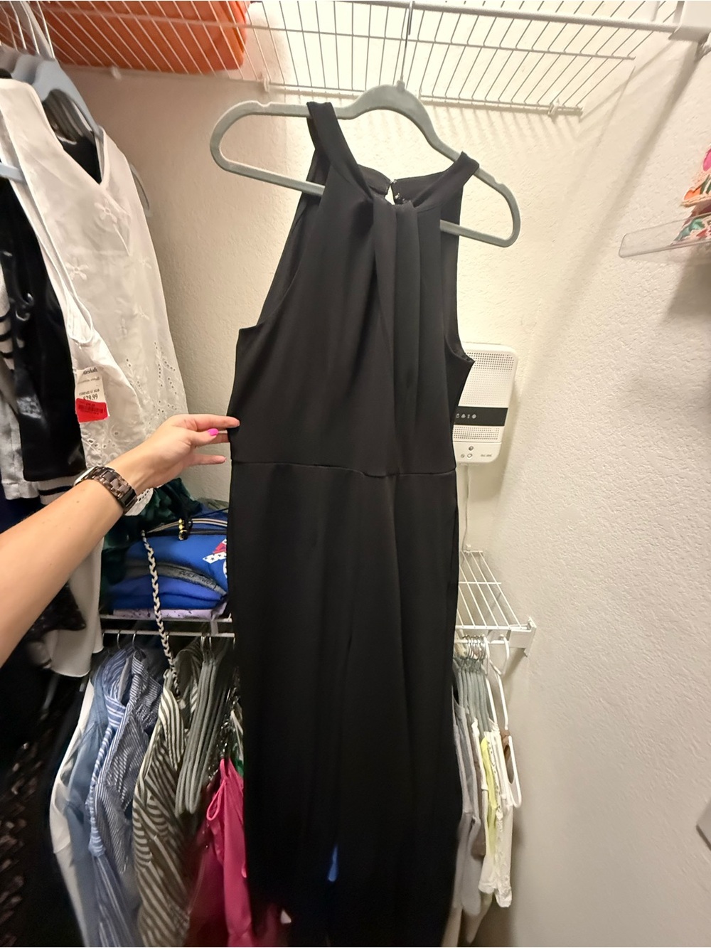 Ann Taylor Black Sleeveless Halter Jumpsuit